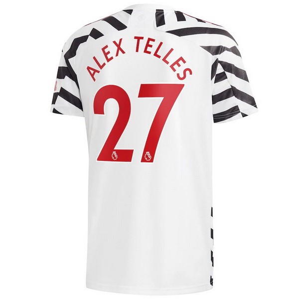 Camiseta Manchester United NO.27 Alex Telles Tercera Equipación 2020-2021 Blanco